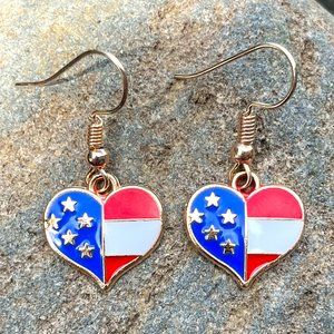 Heart Flag Enamel Drop Earrings